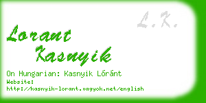 lorant kasnyik business card
