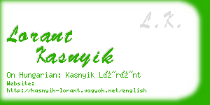 lorant kasnyik business card